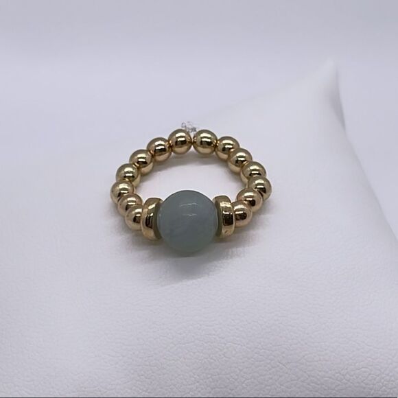 NWT Wool + Pepper Co. Gold Crystal Beaded Ring - Picture 2 of 3